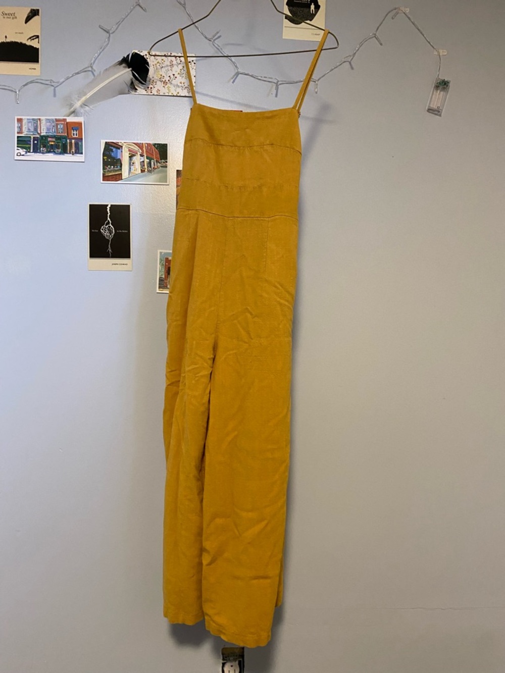 Mustard Yellow Spaghetti Strap jumpsuit